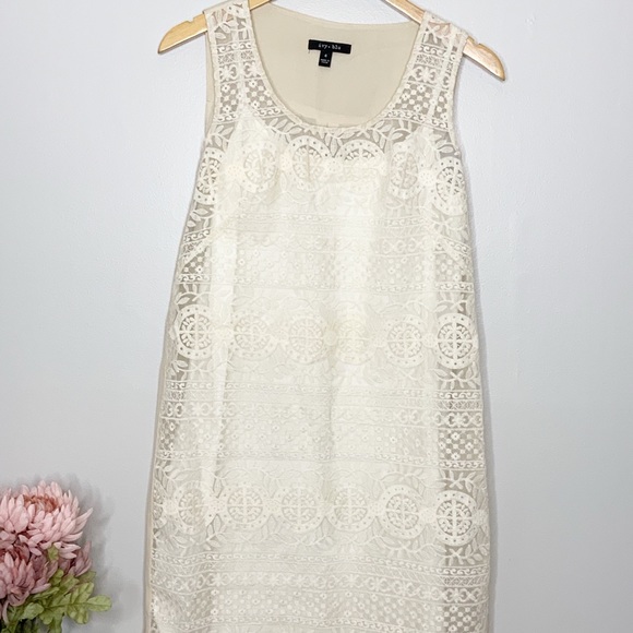 Anthropologie Dresses & Skirts - IVY + BLU Lace Ivory sleeveless dress-sz 4